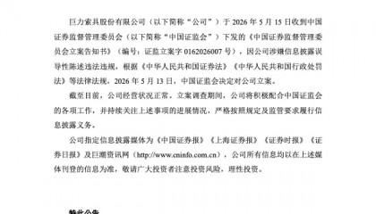 巨力索具，被立案调查