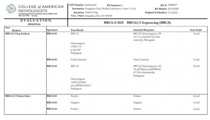 满分！迪安诊断通过CAP BRCA-A 2025能力验证