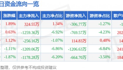 股票行情快报：银河电子（002519）6月16日主力资金净买入324.55万元
