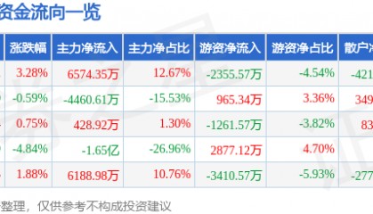 股票行情快报：二六三（002467）5月19日主力资金净买入6574.35万元