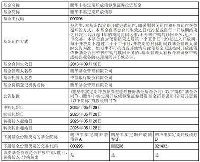 鹏华丰实定期开放债券型证券投资基金开放申购、赎回和转换业务的公告